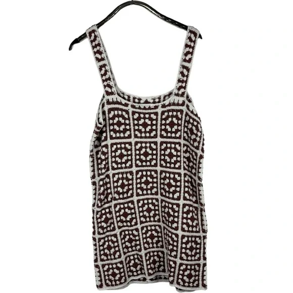 MARINE LAYER CELESTE HANDMADE CROCHET GRANNY SQUARE RETRO 70S UNLINED MINI DRESS - Picture 5 of 15